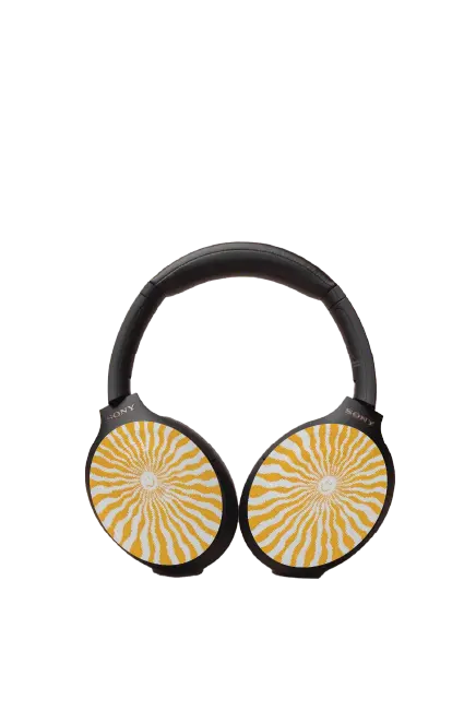  hippie-print covers with yellow rays of sunshine